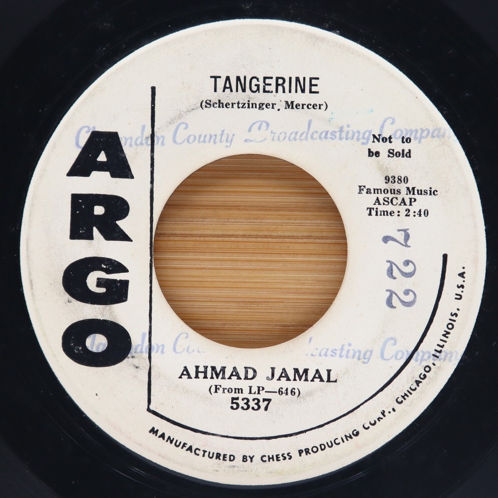 AHMAD JAMAL - TANGERINE / SELERITUS - JAZZ 45 PROMO ARGO